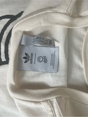 adidas Cream Crewneck Sweatshirt with Black Trefoil Accent